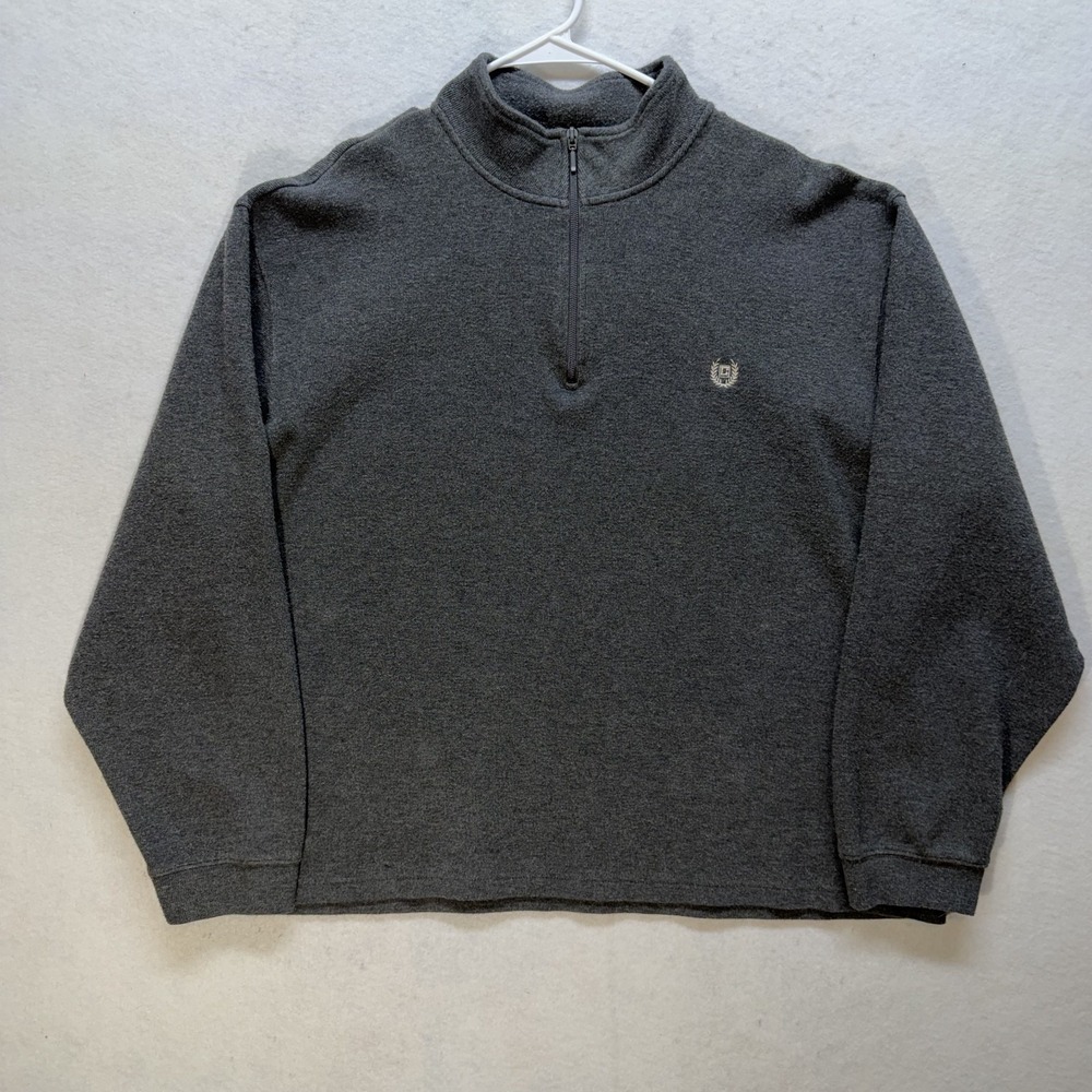 Chaps Men's Quarter Zip Long Sleeve Pullover‎ Sweater Soft Cotton 2XL Preppy